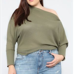 Plus Size Off The Shoulder Crop